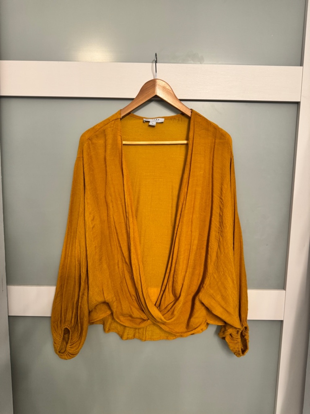 FAVLUX Draped V-Neck Tunic in Mustard